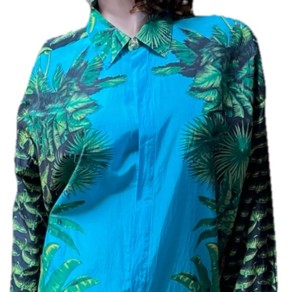 VERSACE  for H&M 2011 Collectible MIAMI Tropical Status Print SHIRT Medium EUC - Picture 10 of 16